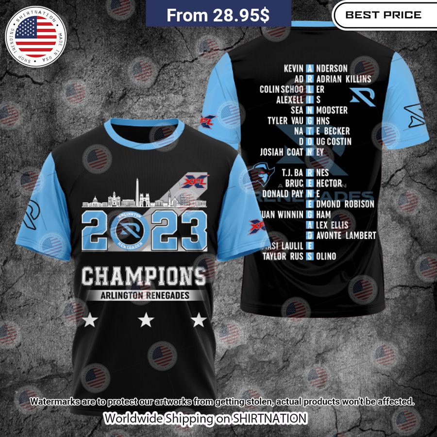 Arlington Renegades XFL Champion 2023 Shirt You tried editing this time?