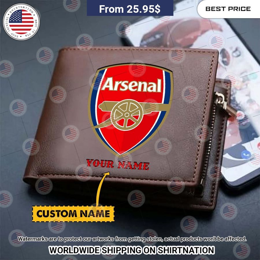 Arsenal logo Custom Leather Wallet I am in love with your dress