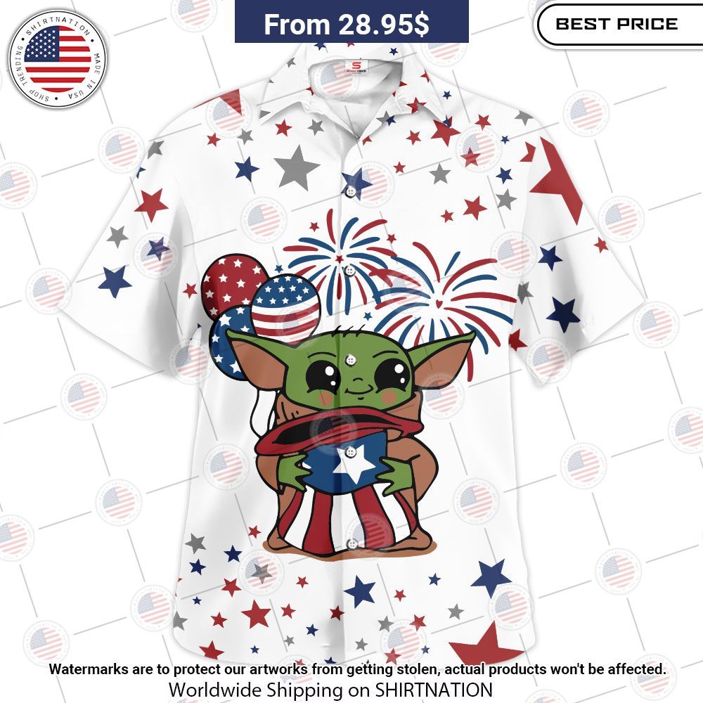 Baby Yoda Star Wars Independence Day Hawaiian Shirt