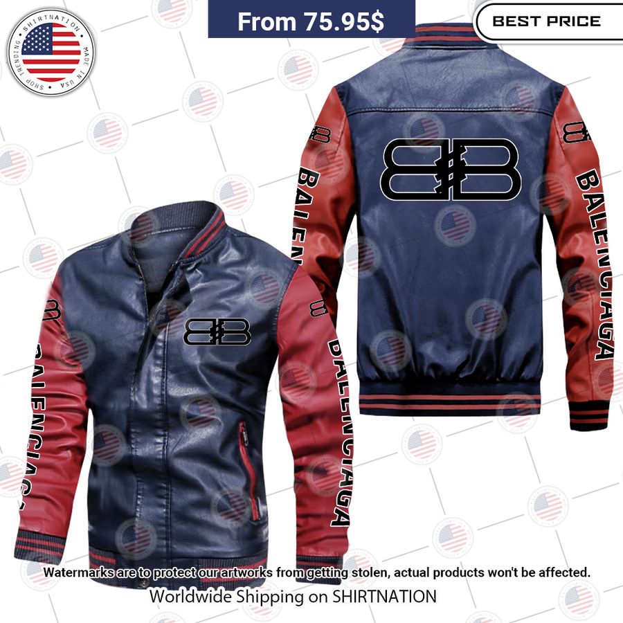 balenciaga leather bomber jacket 2 390
