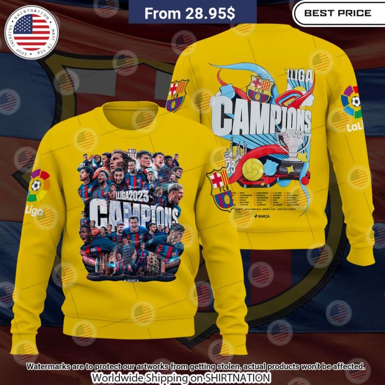 Barcelona Campion La Liga 2023 Shirt Bless this holy soul, looking so cute