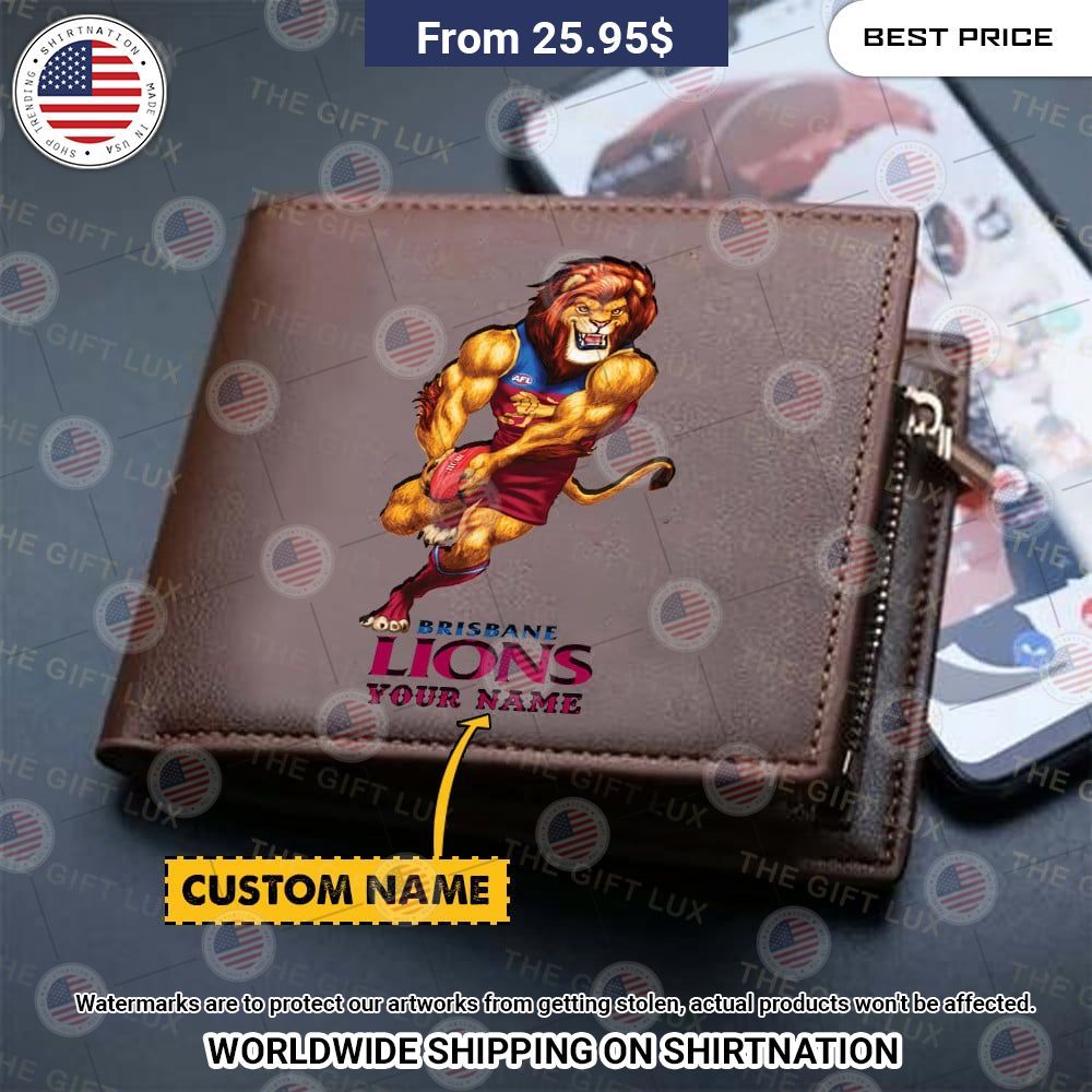 BEST Brisbane Lions Mascot Custom Leather Wallets