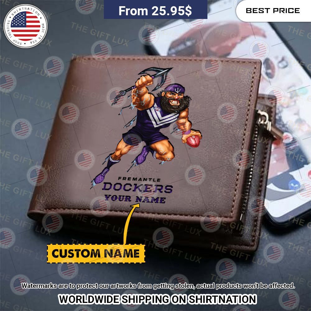 BEST Fremantle Football Club Mascot Custom Leather Wallets