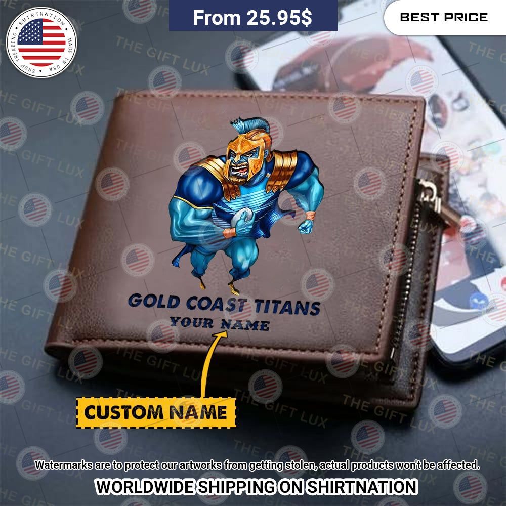 BEST Gold Coast Titans Mascot Custom Leather Wallets Great, I liked it