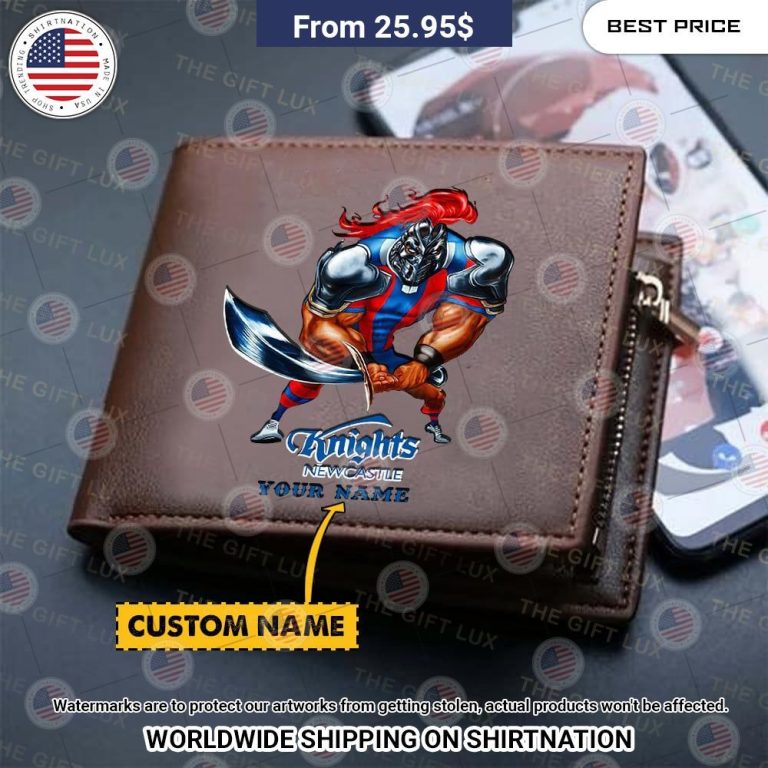 BEST Newcastle Knights Mascot Custom Leather Wallets Nice shot bro