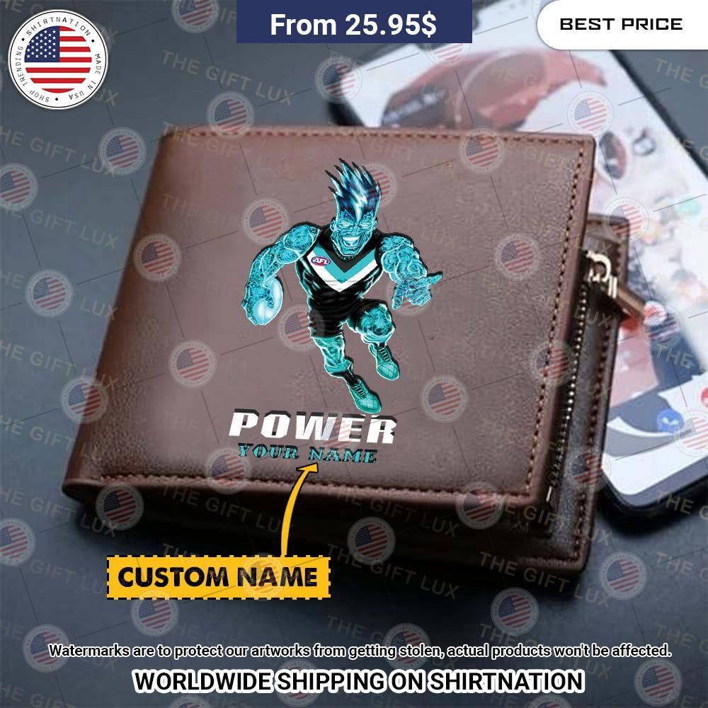 BEST Port Adelaide Mascot Custom Leather Wallets You are always best dear
