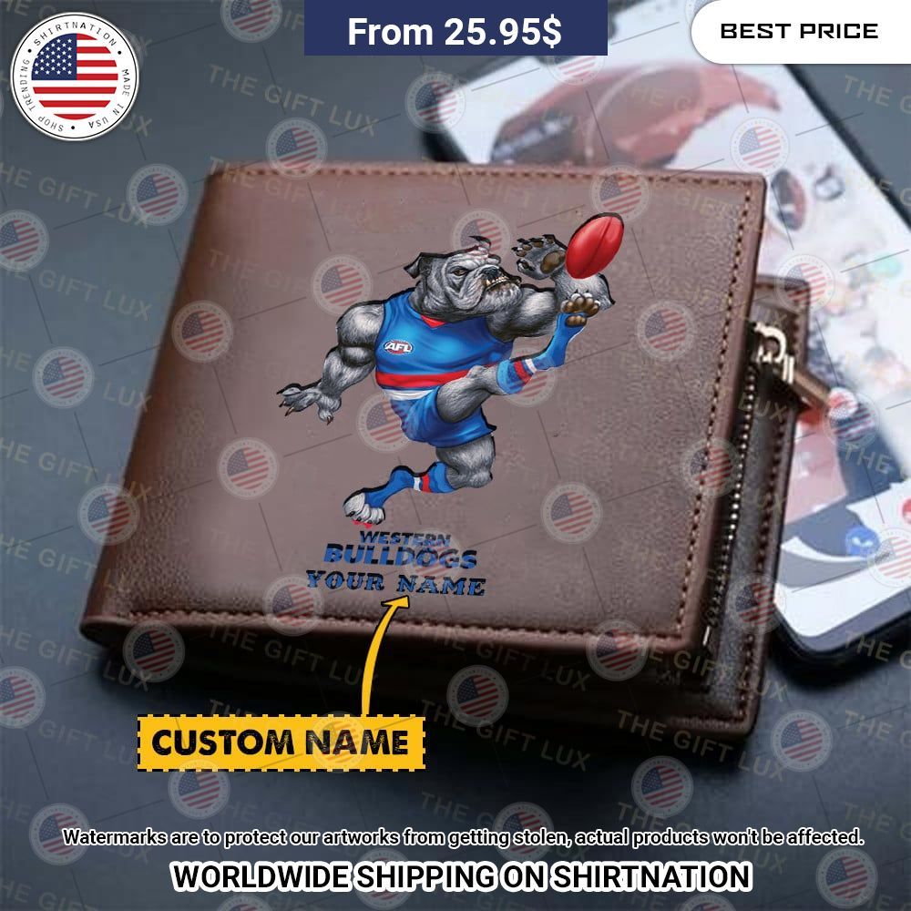 BEST Western Bulldogs Mascot Custom Leather Wallets Elegant and sober Pic