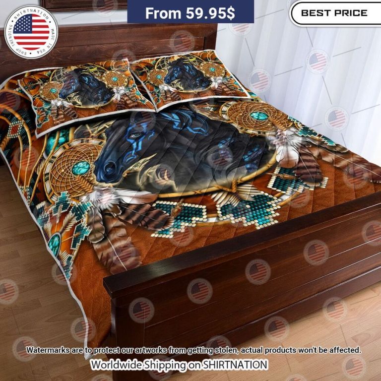 Black Horse Native American Leather Bedding Heroine