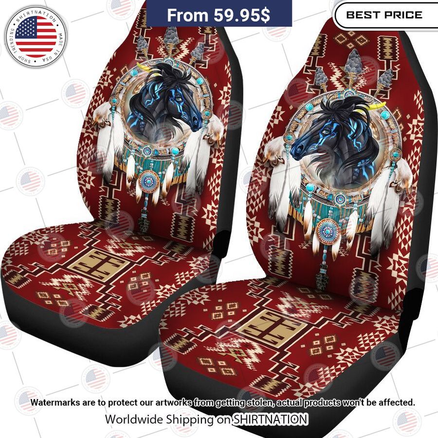 Black Horse Native American Red Seat Cover Nice place and nice picture