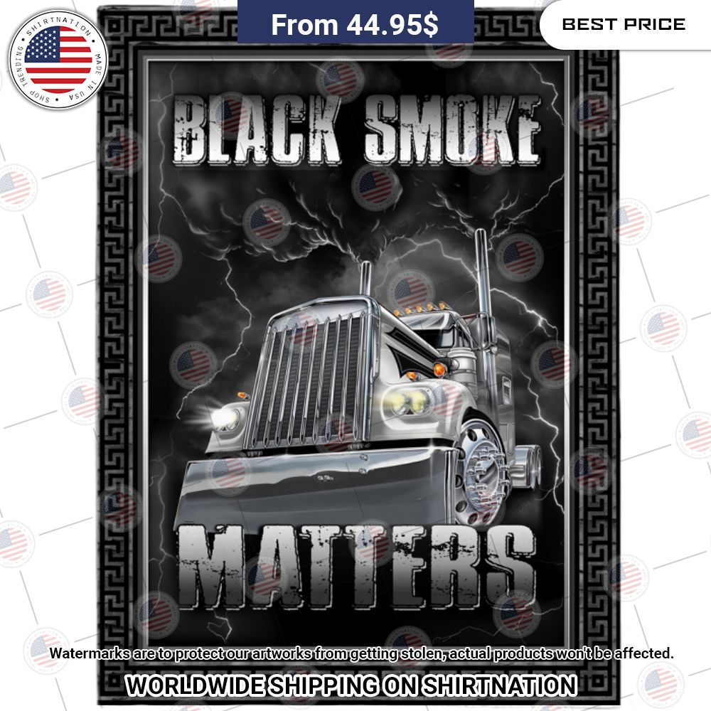 Black Smoke Matters Blanket Adorable picture and Your smile makes me Happy.