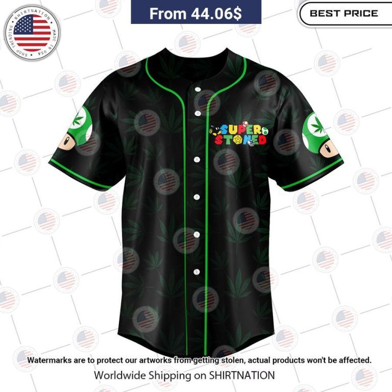 Black Super Stoned Cannabis Baseball Jersey You are always amazing