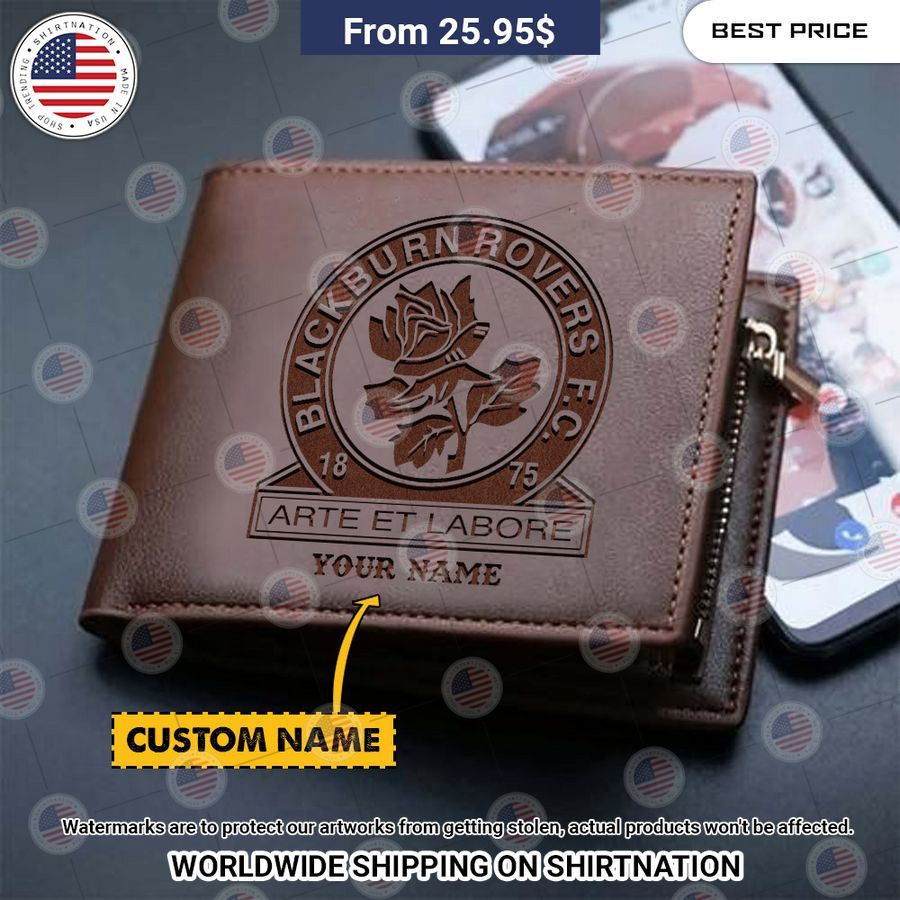 Blackburn Rovers Custom Leather Wallet Stand easy bro