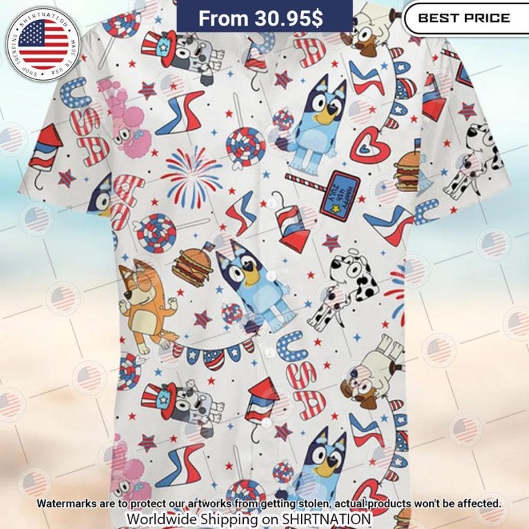 Bluey 4th Of July Hawaii Shirt Sizzling