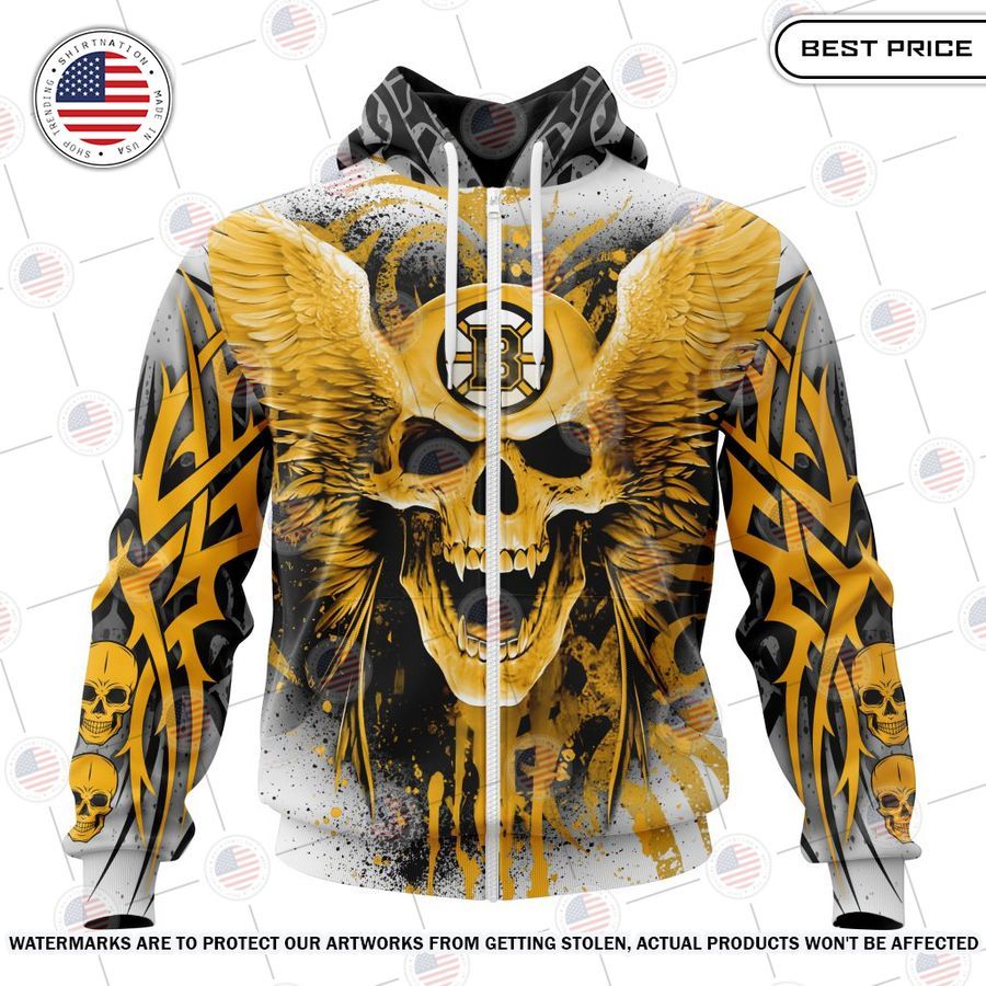 Boston Bruins Kits With Skull Art Custom Shirt Cutting dash