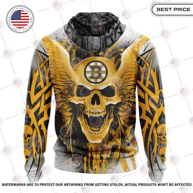 Boston Bruins Kits With Skull Art Custom Shirt Rejuvenating picture