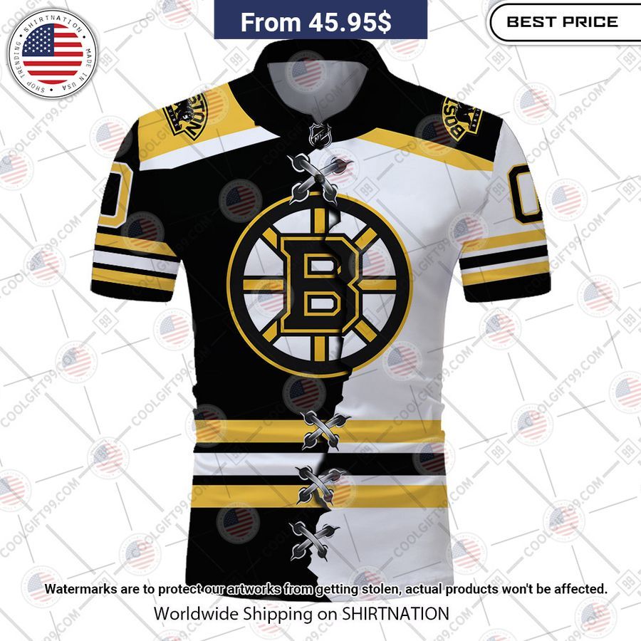 Boston Bruins Mix Jersey Style Custom Polo Wow, cute pie