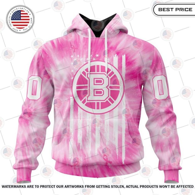 Boston Bruins Pink Tie Dye Custom Shirt Selfie expert