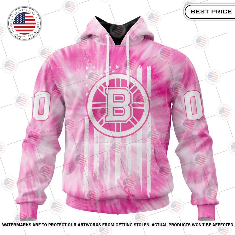 Boston Bruins Pink Tie Dye Custom Shirt Selfie expert