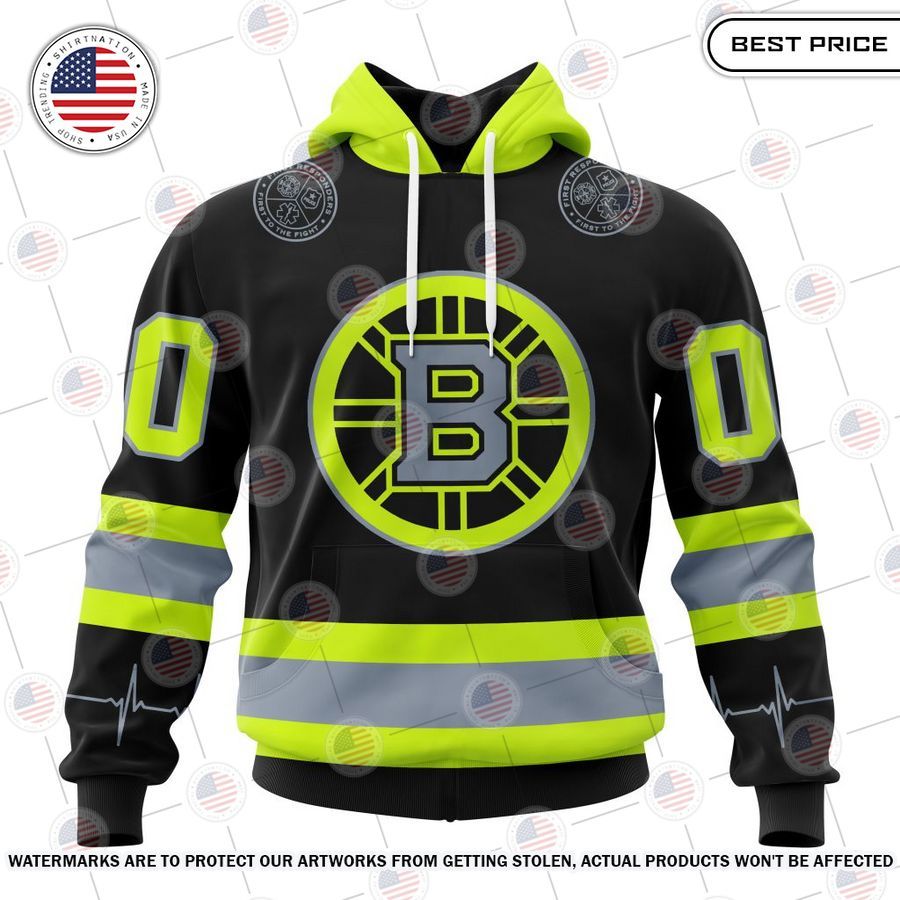 boston bruins with firefighter uniforms color custom shirt 1 187