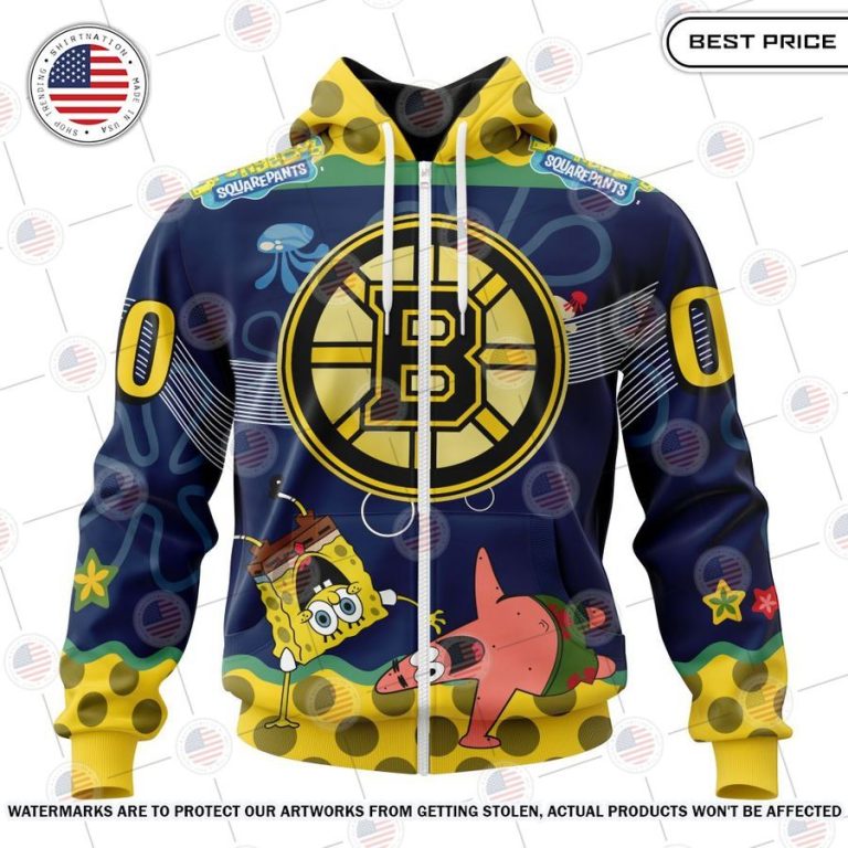 Boston Bruins With Spongebob Custom Shirt Oh my God you have put on so much!