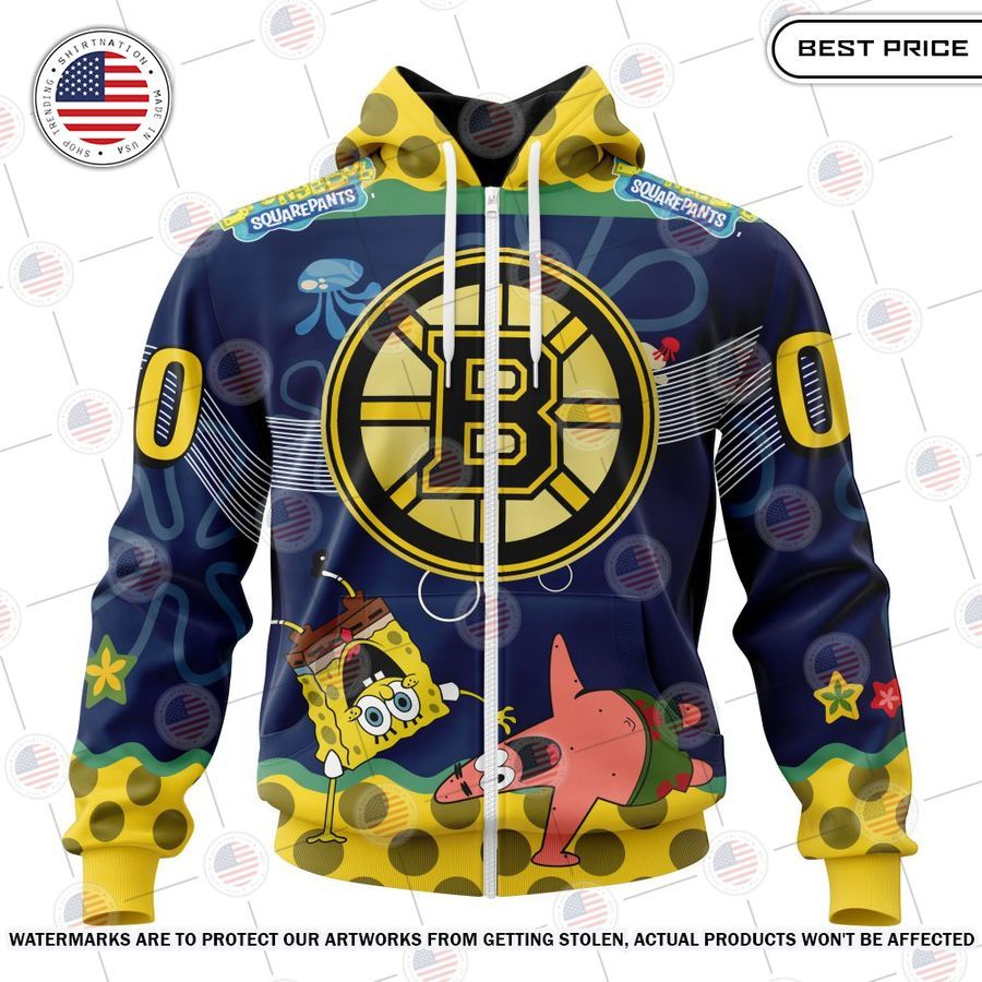 Boston Bruins With Spongebob Custom Shirt Oh my God you have put on so much!