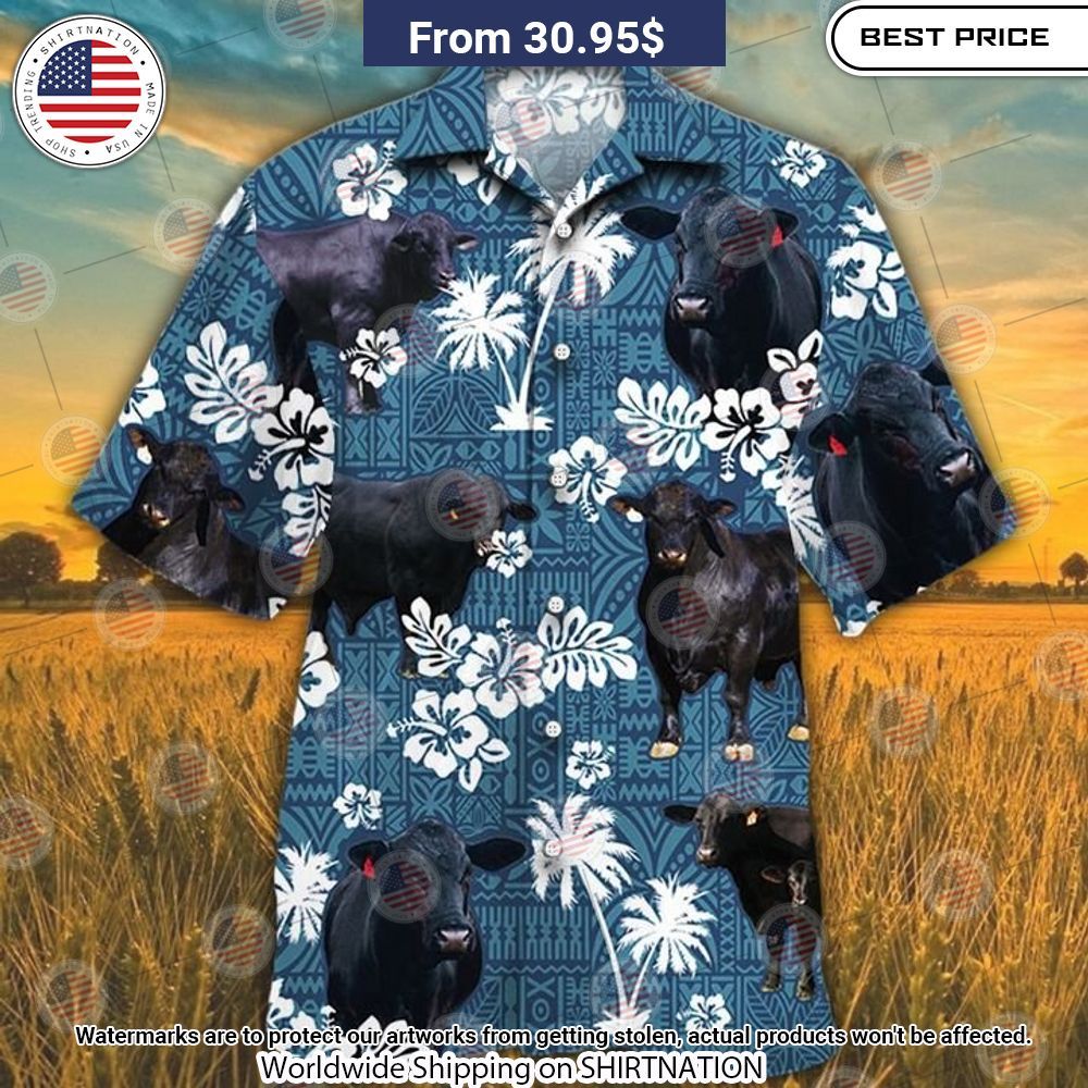 Brangus Cattle Blue Tribal Hawaiian Shirt Handsome as usual