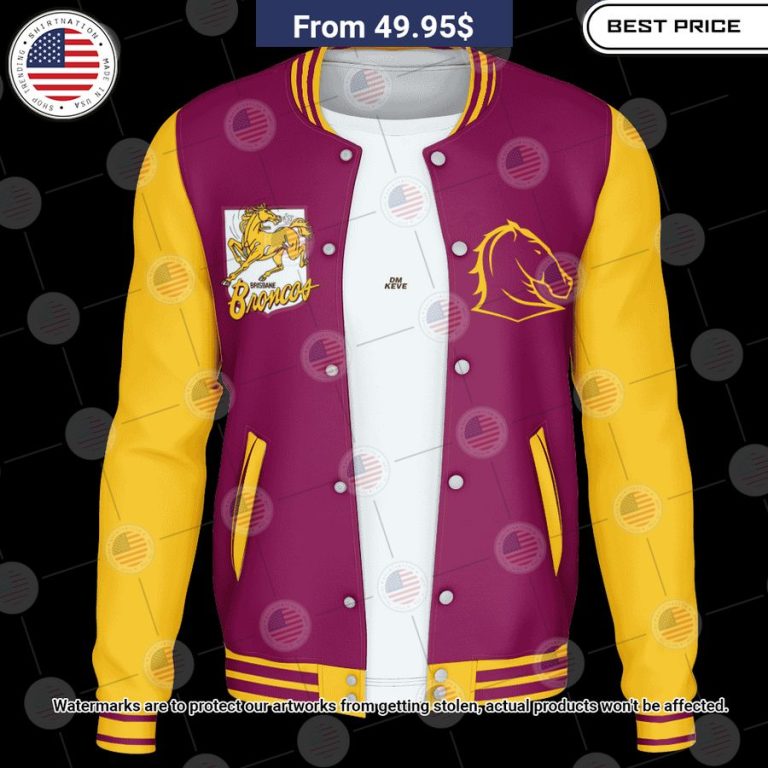 Brisbane Broncos Retro Logo Revolution Custom Baseball Jacket Rocking picture