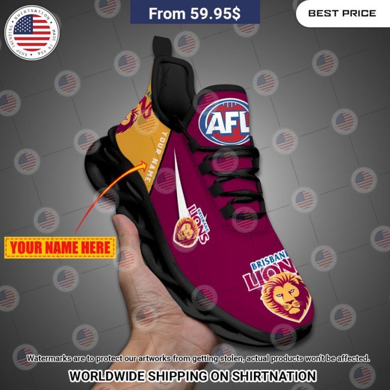 Brisbane Lions Custom Max Soul Shoes Long time