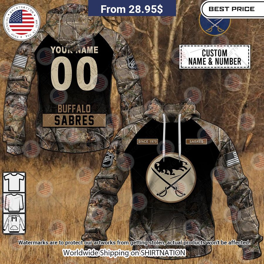 Buffalo Sabres Hunting Camouflage Custom Hoodie