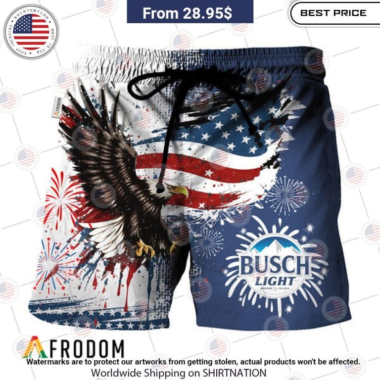 Busch Light Fourth Of July Eagle Hawaiian Short Selfie expert