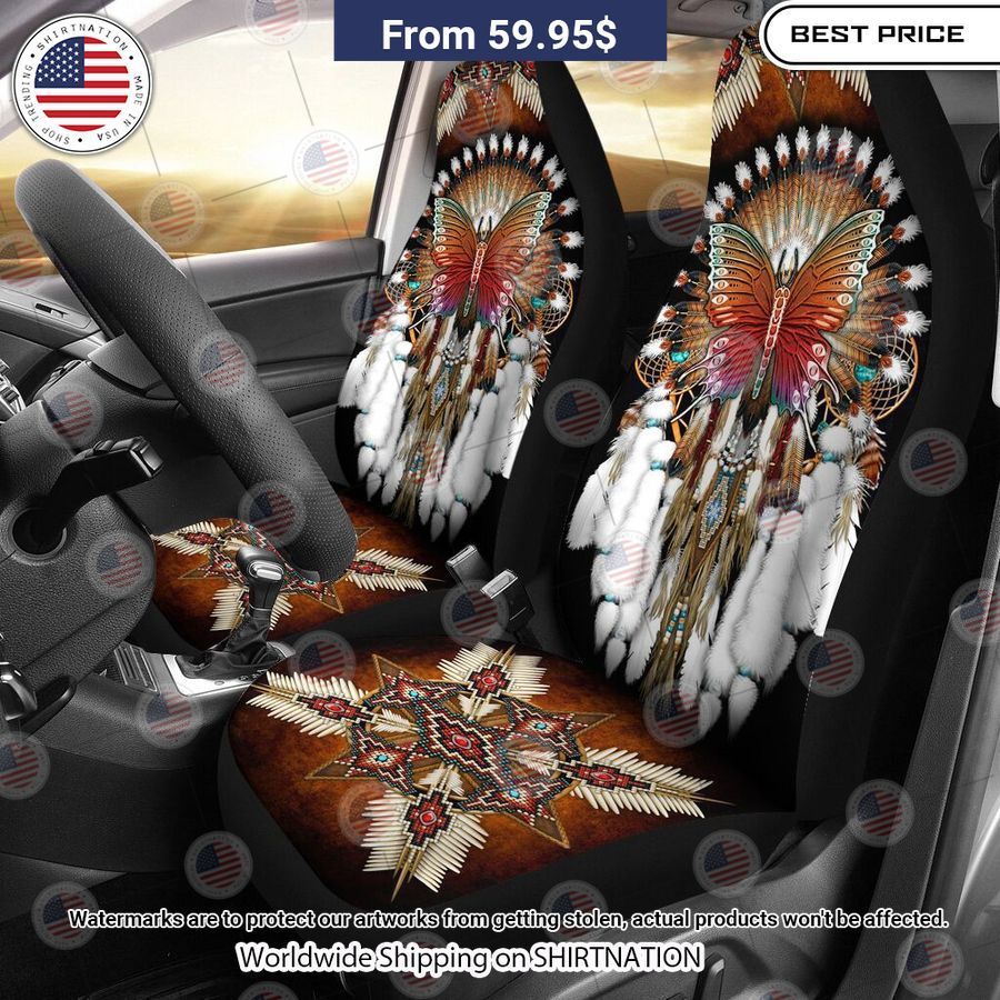 Butterfly Native American Rosette Seat Cover Out of the world