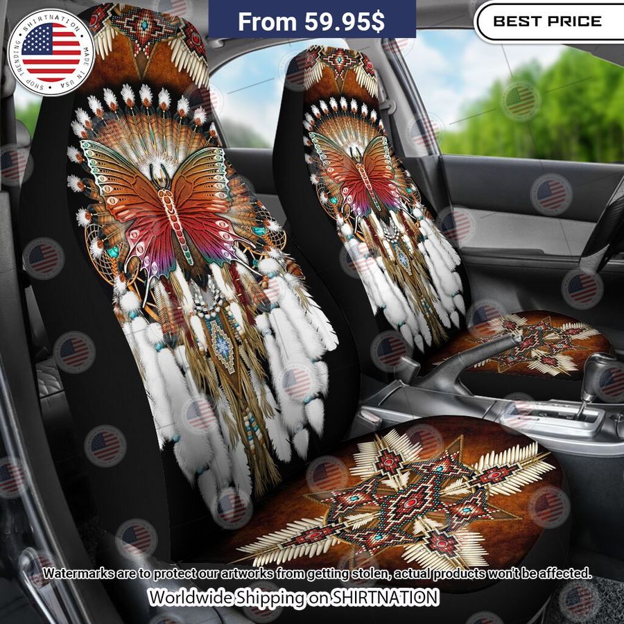Butterfly Native American Rosette Seat Cover Coolosm