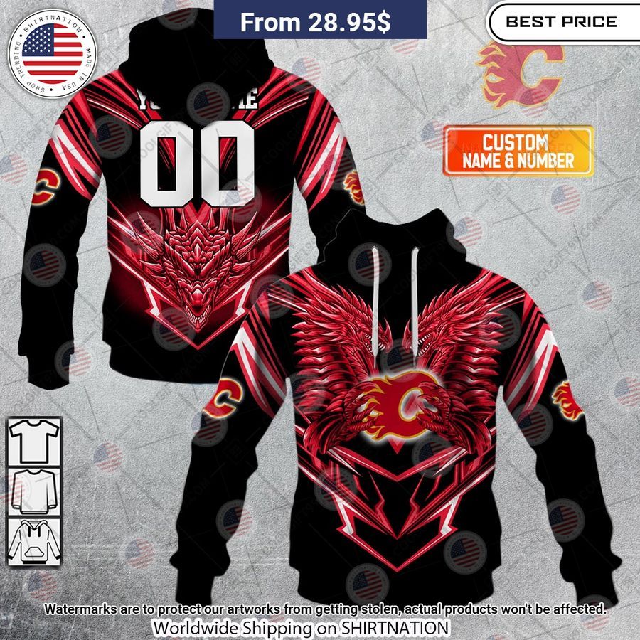 Calgary Flames Dragon Custom Shirt Stand easy bro
