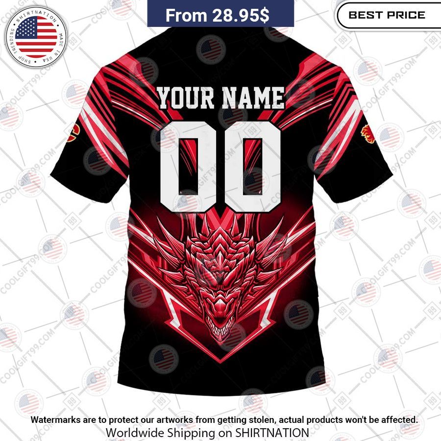 Calgary Flames Dragon Custom Shirt Good click