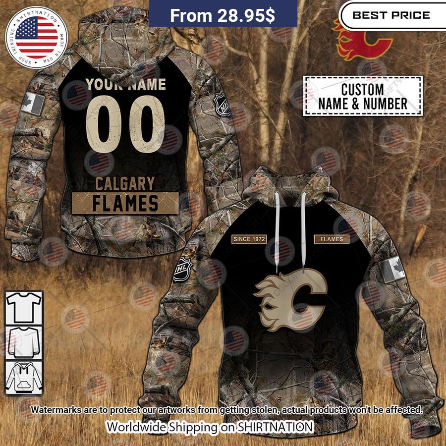 Calgary FlamesCamouflage Custom Hoodie Oh my God you have put on so much!