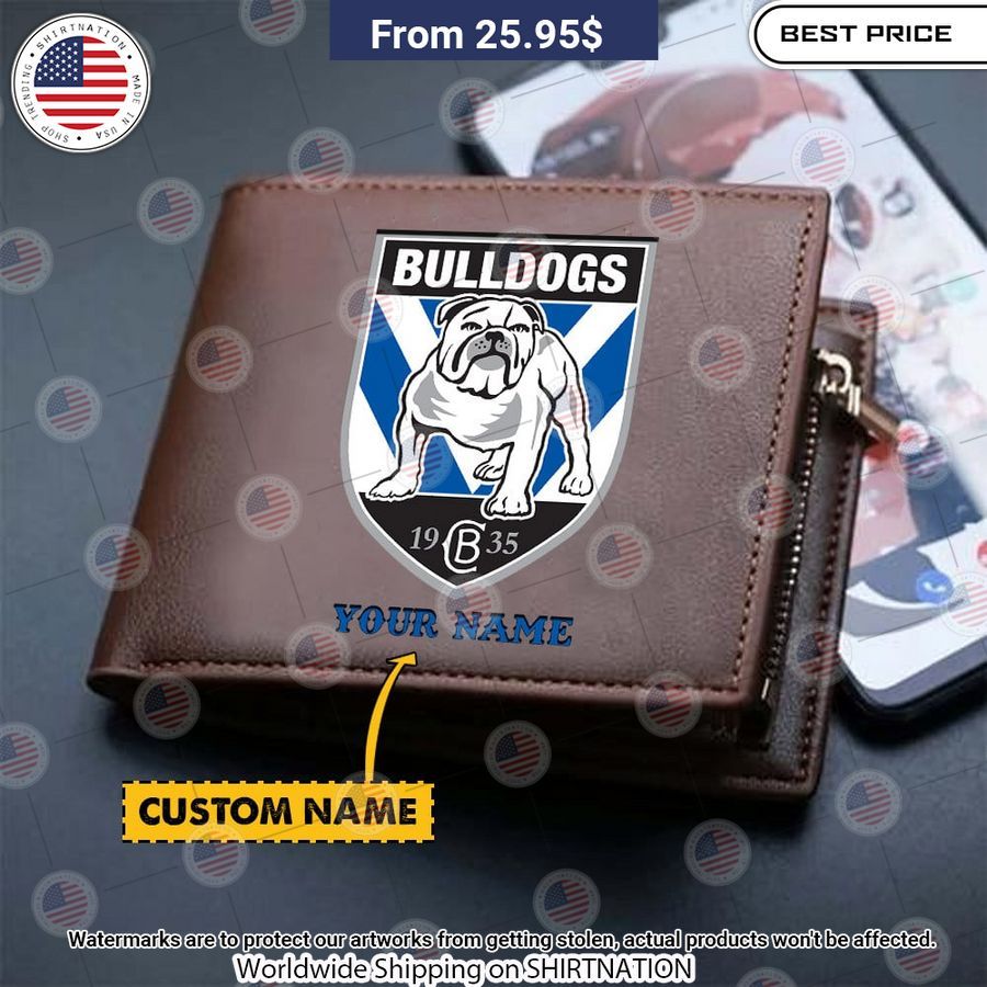 Canterbury Bankstown Bulldogs Custom Leather Wallet Cool look bro