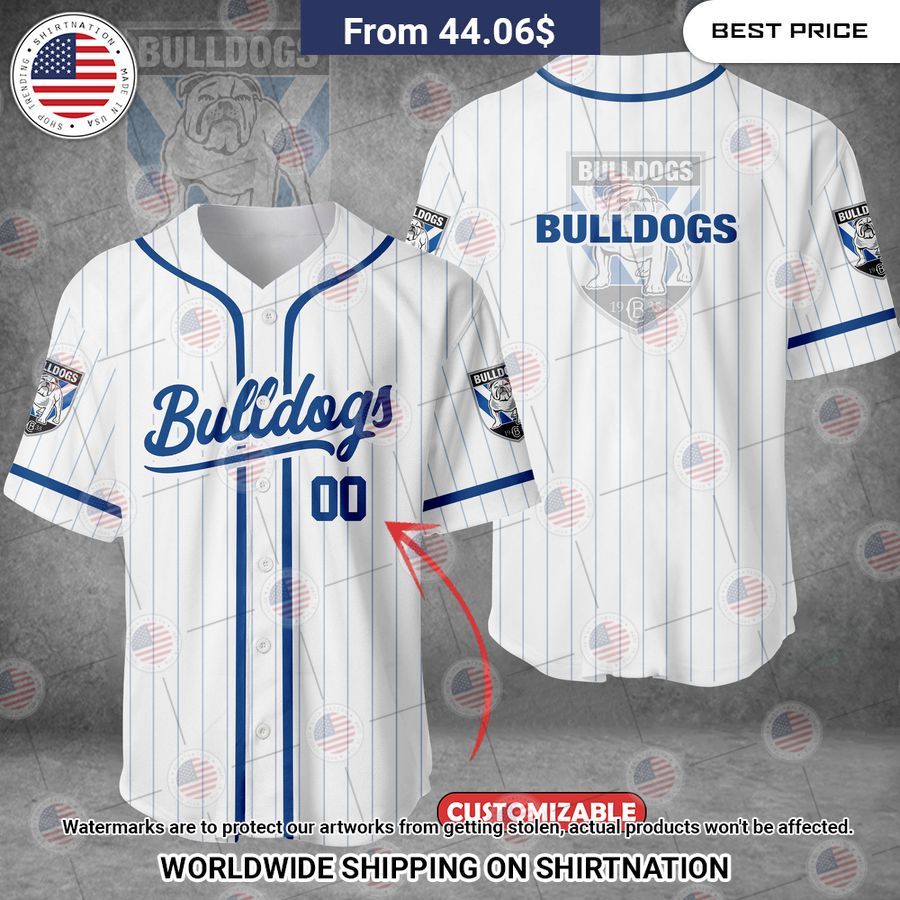 Canterbury Bulldogs Custom Baseball Jersey Natural and awesome