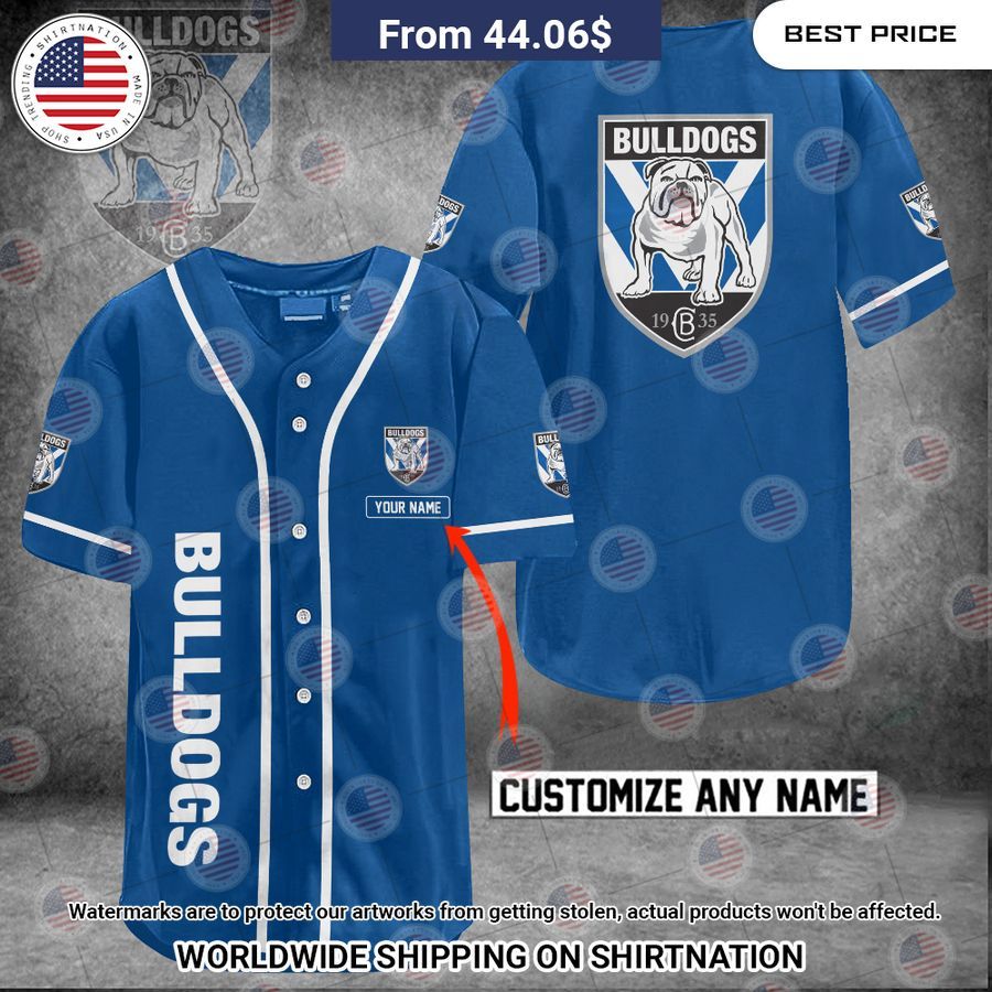 Canterbury Bulldogs Custom Name Baseball Jersey