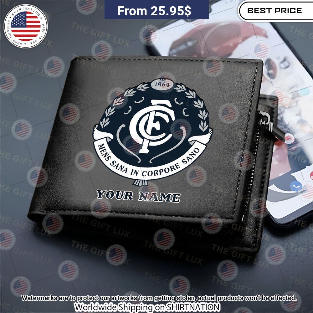 Carlton FC Custom Leather Wallet Out of the world