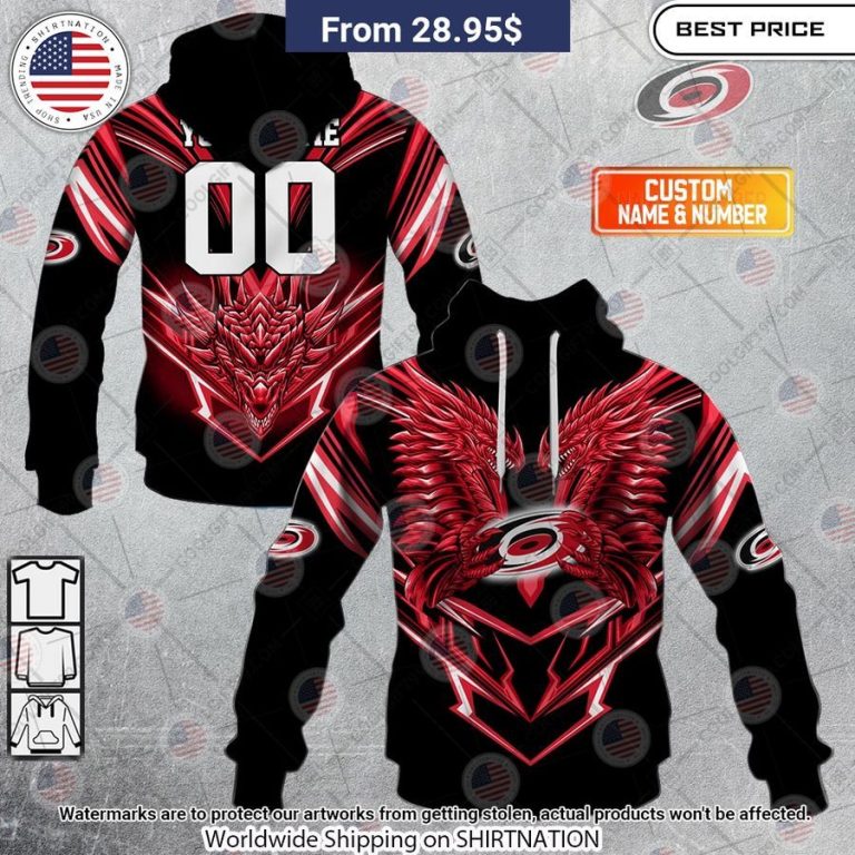 Carolina Hurricanes Dragon Custom Shirt You look elegant man