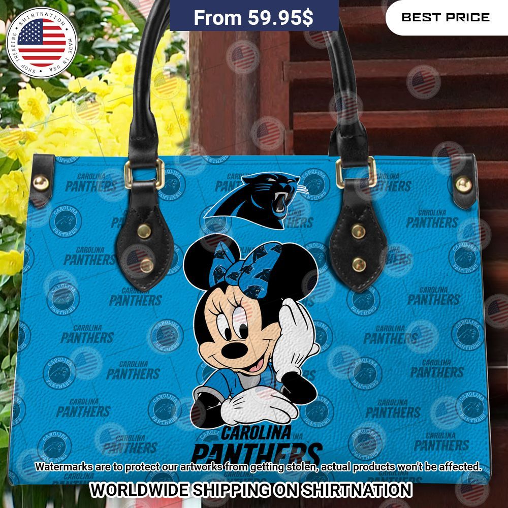 Carolina Panthers Minnie Mouse Leather Handbag It is more than cute