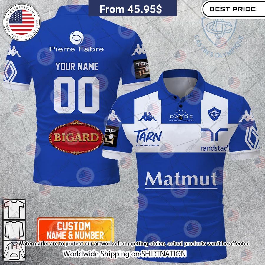 Castres Olympique Rugby 2223 Jersey Style Custom Polo