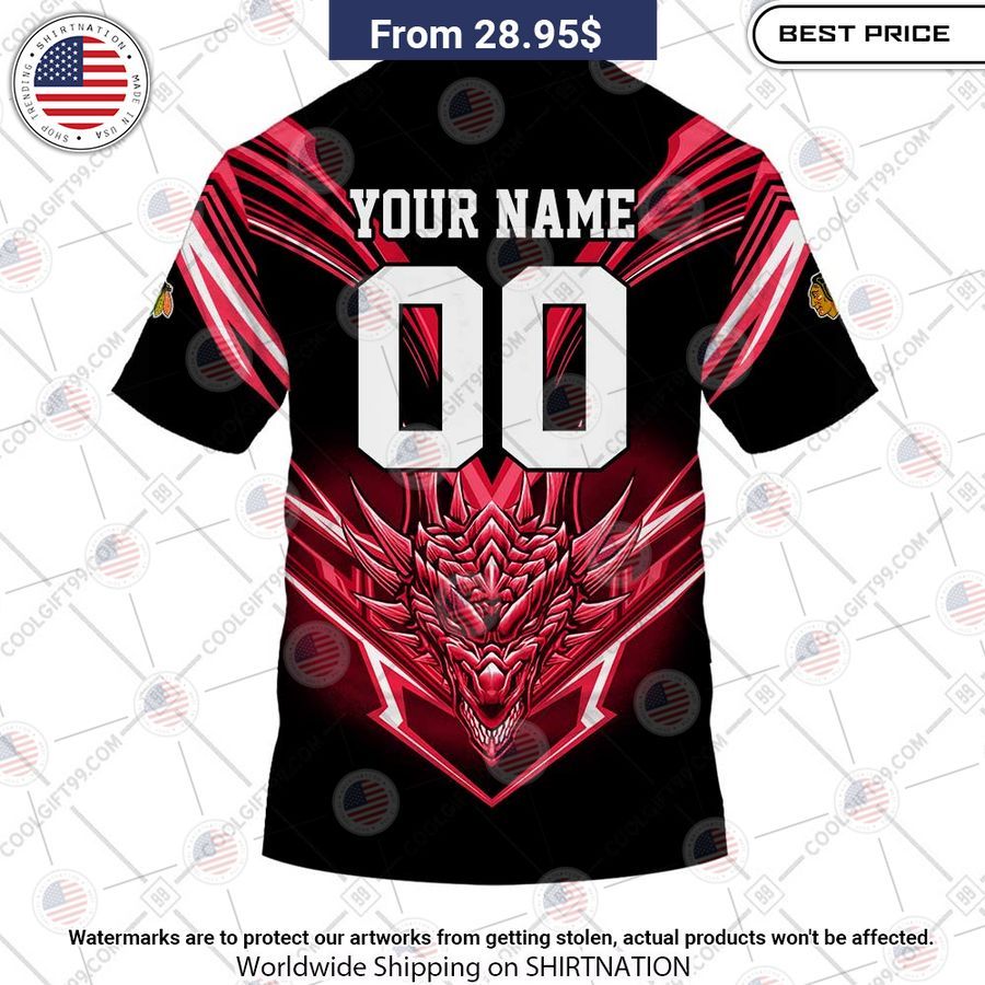 Chicago Blackhawks Dragon Custom Shirt Pic of the century