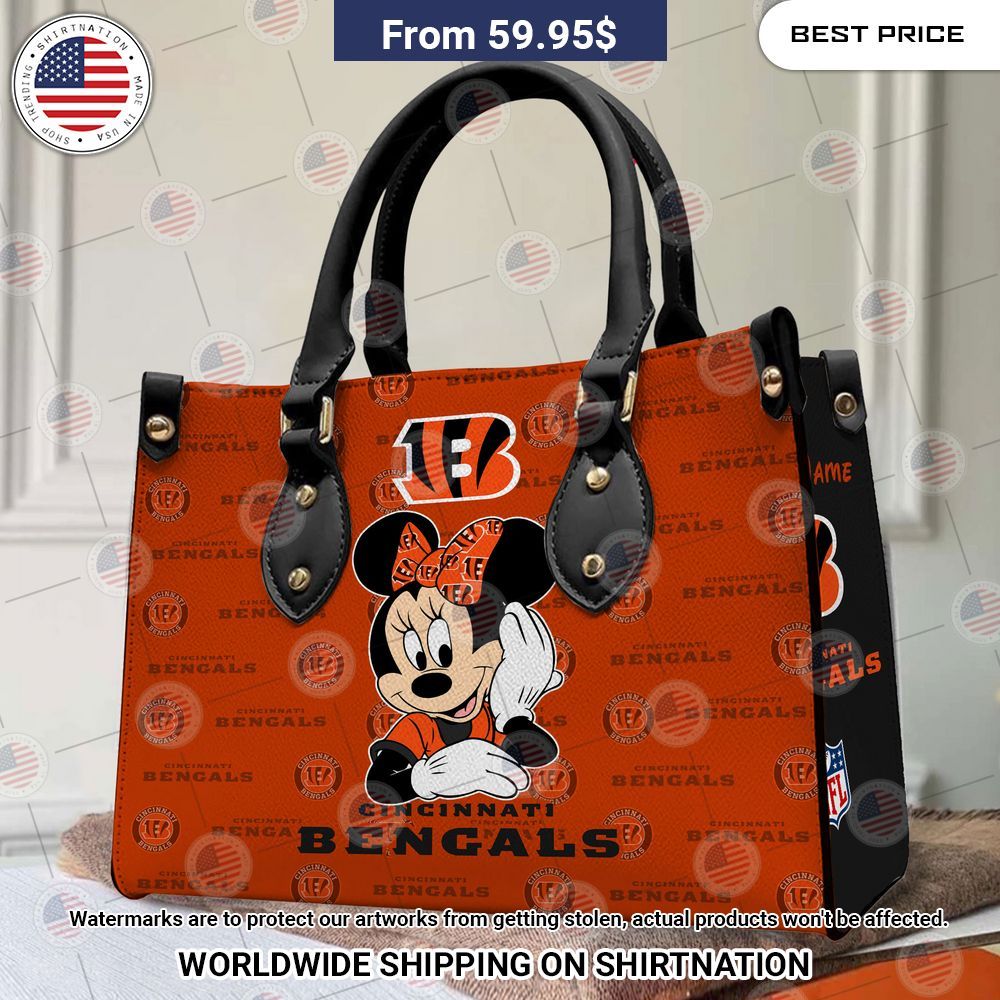 Cincinnati Bengals Minnie Mouse Leather Handbag Nice photo dude