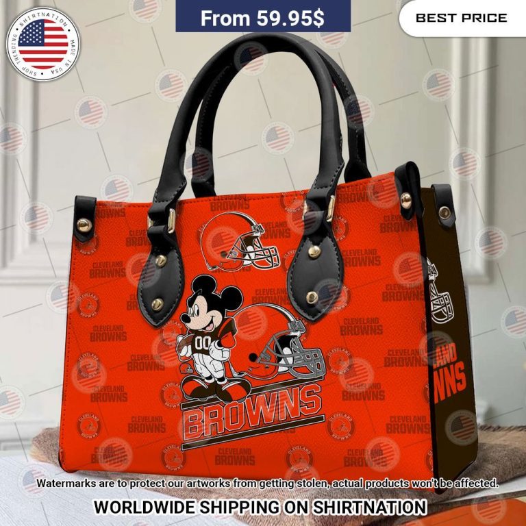 Cleveland Browns Mickey Mouse Leather Handbag Heroine