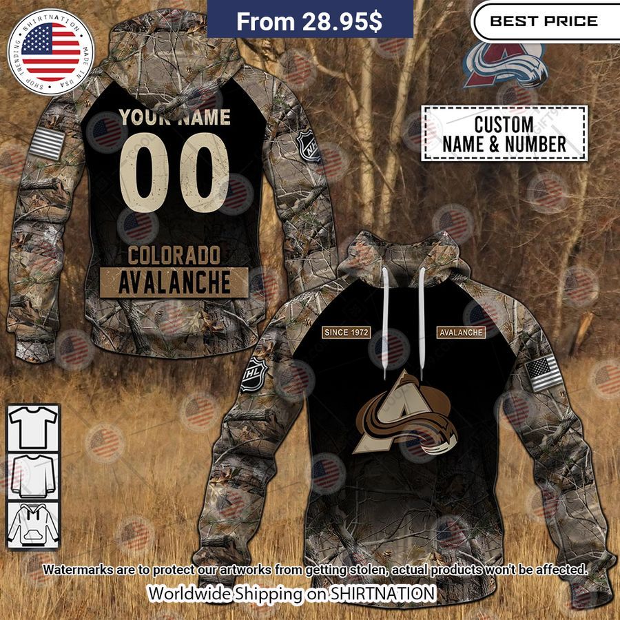 Colorado Avalanche Camouflage Custom Hoodie You look fresh in nature
