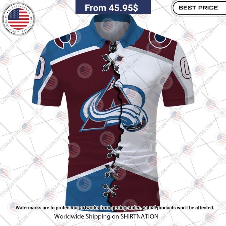 Colorado Avalanche Mix Jersey Style Custom Polo Nice photo dude