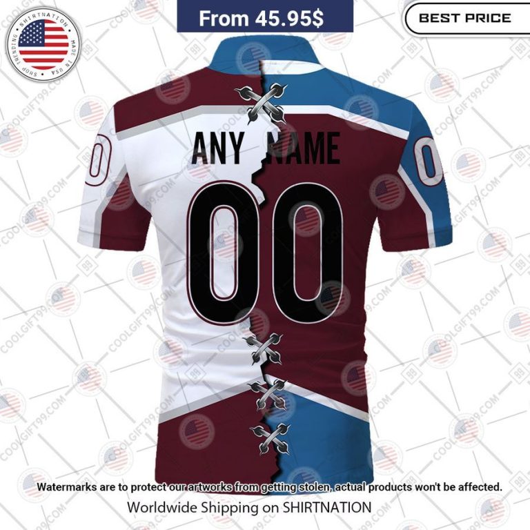 Colorado Avalanche Mix Jersey Style Custom Polo Generous look