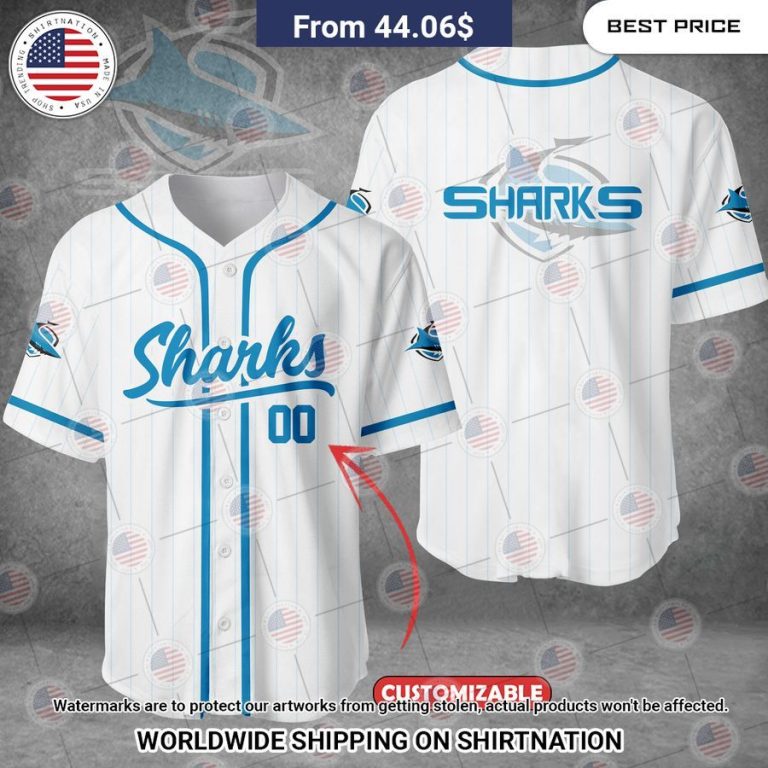 Cronulla Sharks Custom Baseball Jersey Super sober