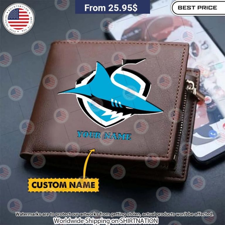 Cronulla Sutherland Sharks Custom Leather Wallet Trending picture dear